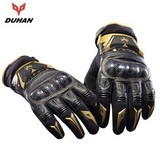 Genuine Goat Skin Carbon Fiber Gloves Men Motorcycle Full Finger Knight